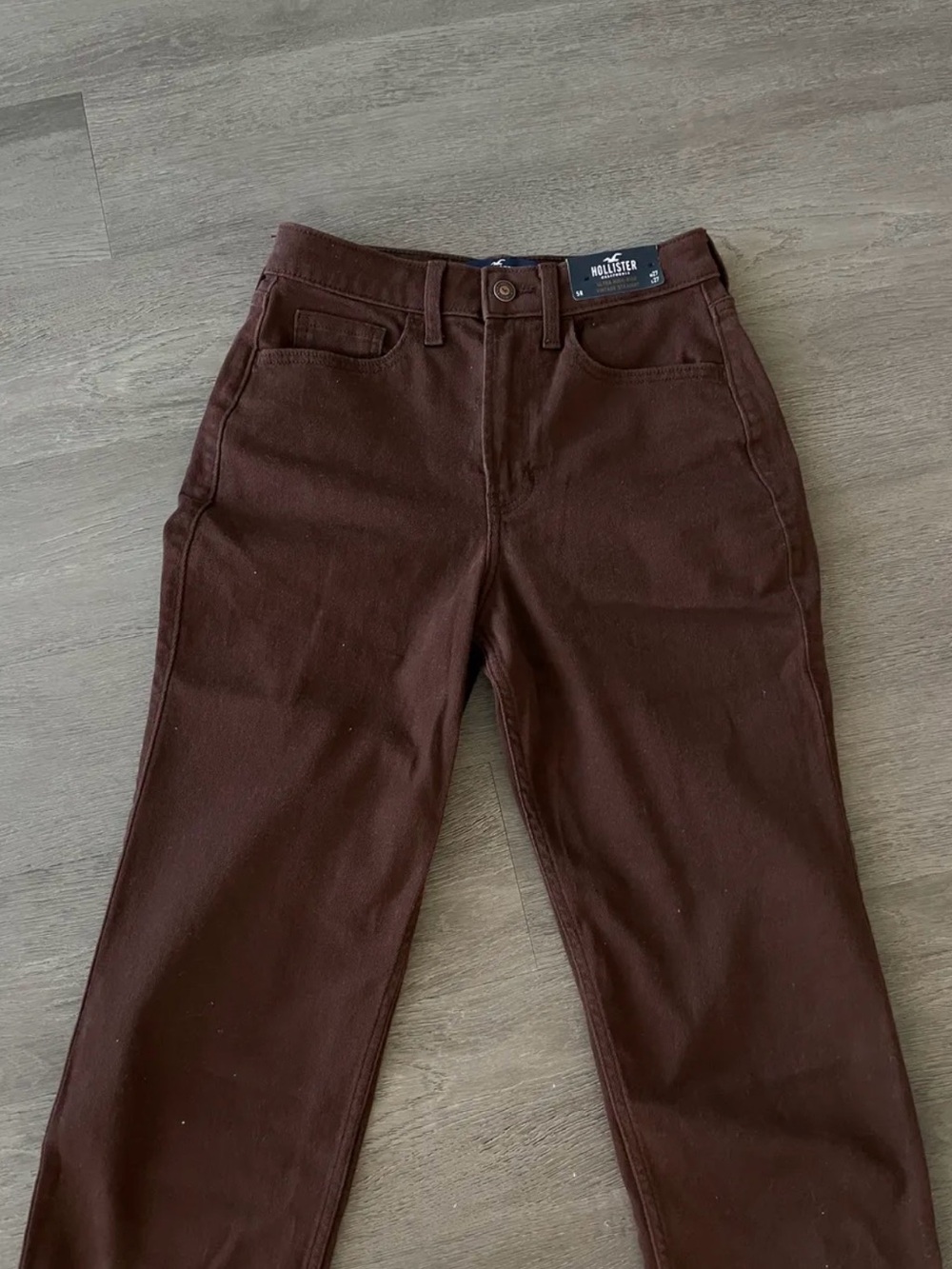 Hollister Straight Leg Jeans in Chocolate Brown